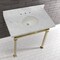 Kingston Brass KVPB36MOQ7 36-Inch Carrara Marble Console Sink, Marble White/Brushed Brass KVPB36MOQ7 - alternate 4